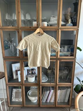 Vintage Rodier Paris Short-Sleeve Cream Knit Top